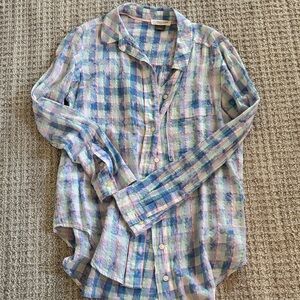 Anthropologie Multicolor Plaid Button Down Shirt